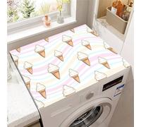 Odot Washer and Dryer Top Mat Cover, Washer Dryer Top Protector Washing Machine Dust-Proof Cover Non-slip Rubber Protection Mat for Laundry Room Kitchen Home (Vanilla ice cream,30x40cm)