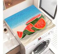 Odot Washer and Dryer Top Mat Cover, Washer Dryer Top Protector Washing Machine Dust-Proof Cover Non-slip Rubber Protection Mat for Laundry Room Kitchen Home (Big red watermelon,50x50cm)