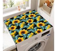 Odot Washer and Dryer Top Mat Cover, Washer Dryer Top Protector Washing Machine Dust-Proof Cover Non-slip Rubber Protection Mat for Laundry Room Kitchen Home (Blue butterfly,50x50cm)