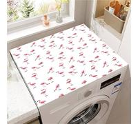 Odot Washer and Dryer Top Mat Cover, Washer Dryer Top Protector Washing Machine Dust-Proof Cover Non-slip Rubber Protection Mat for Laundry Room Kitchen Home (Little flamingo,40x50cm)