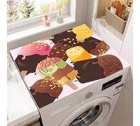 Odot Washer and Dryer Top Mat Cover, Washer Dryer Top Protector Washing Machine Dust-Proof Cover Non-slip Rubber Protection Mat for Laundry Room Kitchen Home (Mango ice cream,50x60cm)