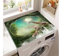 Odot Washer Dryer Dust Cover Retro Mandala Washing Machine Top Protector Pads Non Slip Washing Machine Top Covers for Laundry Room Living Room Desk (Giraffe 7,50x50cm)