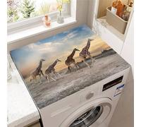 Odot Washer Dryer Dust Cover Retro Mandala Washing Machine Top Protector Pads Non Slip Washing Machine Top Covers for Laundry Room Living Room Desk (Giraffe 6,40x50cm)