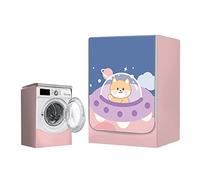 Odot Washer Dustproof Cover Front Load, Washing Machine Dryer Protector Sunscreen Waterproof Tumble Dryer Case Protective Cover for Most Front Loadi (cosmic dog,L-capacity 10.5~12kg)