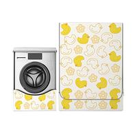 Odot Washer Dustproof Cover Front Load, Washing Machine Dryer Protector Sunscreen Waterproof Tumble Dryer Case Protective Cover for Most Front Loadi (beige duck,L-capacity 10.5~12kg)