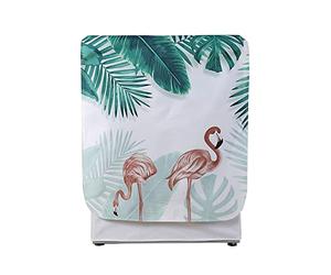 Odot Washer Dustproof Cover Front Load, Washing Machine Dryer Protector Sunscreen Waterproof Tumble Dryer Case Protective Cover for Most Front Loadi (tropical flamingos,L-capacity 9-12kg)