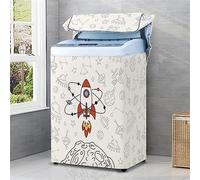 Odot Washing Machine Cover Top Load Waterproof Dustproof Washer Machine Dryer Protector Sunscreen Print Washer Dryer Cover for Most Top Load Washer Dryer (XS capacity 2-4.2kg,Universe)
