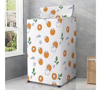 Odot Washing Machine Cover Top Load Waterproof Dustproof Washer Machine Dryer Protector Sunscreen Washer Dryer Cover for Most Top Load Washer Dryer (L Capacity 6.8-8kg,Persimmon)