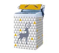 Odot Washing Machine Cover Top Load Waterproof Dustproof Washer Machine Dryer Protector Sunscreen Washer Dryer Cover for Most Top Load Washer Dryer, Nordic Style (L-(6.8-8kg),gray triangle)
