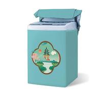 Odot Washing Machine Cover Top Load Waterproof Dustproof Washer Machine Dryer Protector Sunscreen Washer Dryer Cover for Most Top Load Washer Dryer (Lotus leaf7,XS Capacity 2-4.2kg)