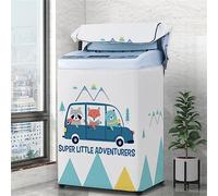Odot Washing Machine Cover Top Load Waterproof Dustproof Washer Machine Dryer Protector Sunscreen Washer Dryer Cover for Most Top Load Washer Dryer (XXL,blue car)