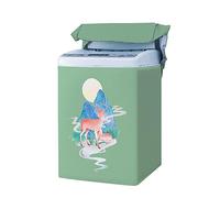 Odot Washing Machine Cover, Top Load Waterproof Dustproof Washer Machine Dryer Protector Sunscreen Washer Dryer Cover for Home Accessory (S capacity 4.5~5.5KG,Sika deer)
