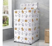 Odot Washing Machine Cover, Top Load Waterproof Dustproof Washer Machine Dryer Protector Sunscreen Washer Dryer Cover for Home Accessory (Tiger,L)