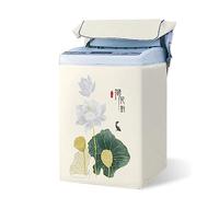 Odot Washing Machine Cover Top Load Waterproof Dustproof Washer Machine Dryer Protector Sunscreen Washer Dryer Cover for Most Top Load Washer Dryer (Lotus leaf6,M Capacity 5.6-6.5kg)
