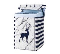 Odot Washing Machine Cover Top Load Waterproof Dustproof Washer Machine Dryer Protector Sunscreen Washer Dryer Cover for Most Top Load Washer Dryer, Nordic Style (XXL-(12.5kg),marble)