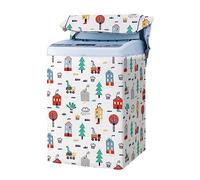 Odot Washing Machine Cover Top Load Waterproof Dustproof Washer Machine Dryer Protector Sunscreen Washer Dryer Cover for Most Top Load Washer Dryer, Nordic Style (S-(4.5-5.5kg),Cartoon)