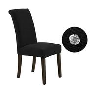 Odot Waterproof Chair Covers, Elastic Dining Chairs Set of 6/4, Seat Covers Washable Removable High Back Dining Chair Covers Chair Cover for Dining Room,Hotel,Banquet (Set of 6,classic black)