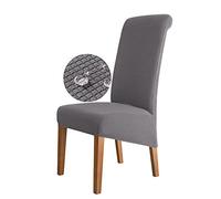 Odot Waterproof XL Chair Covers, Elastic Dining Chairs, Seat Covers Washable Removable High Back Dining Chair Covers Chair Cover for Dining Room,Hotel,Banquet (Set of 4,deep gray)