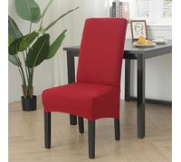 Odot XL Chair Covers Elastic Dining Chairs, 2 4 6 pcs Seat Covers Washable Removable High Back Dining Chair Covers Chair Cover for Dining Room,Hotel,Banquet (Red,Set of 4)