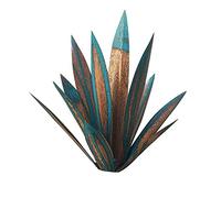 Odoukey 13.78 Inch Blue Metal Agave Plant Outdoor Decor Tequila Rustic Sculpture Yard Art Statue Garden Ornament, Metal Agave Yard Art