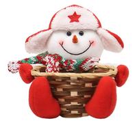Odoukey 1PC Christmas Candy Basket, Cute Cartoon Vibrant Decorative Basket for Sugar Cookie Party Tabletop Living Room Snowman