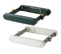 Odoukey 2Pcs 10x9 Inch Collapsible Trash Bag Holder, Self-Adhesive Garbage Bag Holder with Pocket Hanger for Kitchen Bathroom Green + White