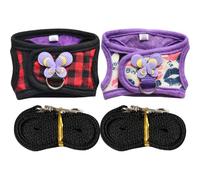 Odoukey 2PCS Guinea Pig Leash, Adjustable Ferret Harness and Leash Set with D Buckle for Ferret Rats Iguana Hamster Bearded Dragon