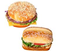 Odoukey 2Pcs Realistic Food Artificial Simulation Burger, Faux Burger Kitchen Decor for Home Shop Display