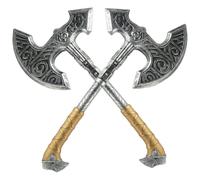 Odoukey 2Pcs Realistic Plastic Handheld Halloween Axe Prop, Prop Axe for Costume Cosplay Party Role Play