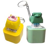 Odoukey 2Pcs Rechargeable Croaking Frog Keychain Light & Sound Cute Pig Keychain Stress Relief Outlet Fidget Toy for Kids Adults