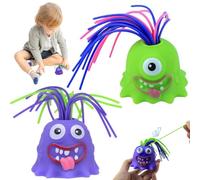 Odoukey 2PCS Screaming Monster Toys, Hair Pulling Stress Relief 6 Sounds Cute Cartoon Funny Scream Fidget Toy