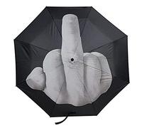 Odoukey 38.6x22 Inch Middle Finger Umbrella Folding Funny Umbrella with Middle Finger Gifts Windproof UPF40+ Sunshade for Men Women