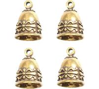 Odoukey 4 Pcs Antique Vintage Jingle Brass Hanging Bells for Home Christmas Crafts Keychain