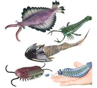 Odoukey 5Pcs Animal Figurines Set: Cambrian Ancient Organism Animal Figures, Realistic Plastic Educational Toys Birthday Cake Topper for Kids Boys Girls
