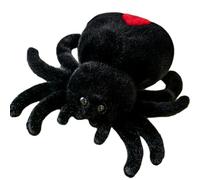 Odoukey 9.8 Inch Spider Plush, Decorative Big Eyes Adorable Halloween Stuffed Animals Soft, Funny Party Favors for Boys and Girls Black