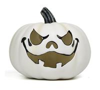 Odoukey 9 Inch Halloween Pumpkin Lantern, Realistic Light Up Hollow-Out Plastic Pumpkins with Faces Decor for Tabletop Indoor Outdoor