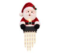 Odoukey Balcony Christmas Lights, Plush Snowman Lighted Icicle Winter Outdoor Decor Christmas Porch Railing Lights, Style 2