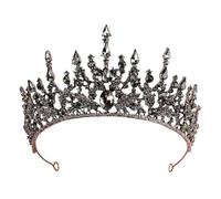 Odoukey Black Gothic Rhinestone Queen Crown for Women Wedding