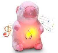 Odoukey Capybara Breathing Stuffed Animal Anxiety Relief Sleeping Plush with Realistic Breathing Motion Soothing Music Lights No Battery Style 2