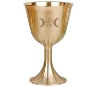 Odoukey Chalice Cup, Triple Moon Pentagram Copper Chalice Goblet for Ceremonial Use, Wine, Altar, and Religious