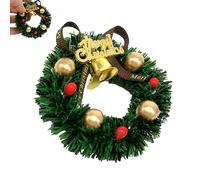 Odoukey Dollhouse Accessories Mini Artificial Christmas Wreath Ornaments 2.36 Inch 1:12 Scale Miniature Christmas Wreaths for Dollhouse Decorations