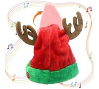 Odoukey Electric Christmas Hat Singing & Dancing Santa Christmas Hat Interactive Cute Comfort for Carnival Party Costume Props, Reindeer Antlers