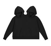 Odoukey Extra Large Couple Hoodies Intimate Hooded Sweatshirt for 2 Persons Loose Fit Long Sleeve with Pocket Black