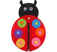 Odoukey Felt Board for Toddlers, Non-woven Ladybird DIY Kit, Learn to Zip and Button DIY Ladybird Craft Early Learning Basic Life Skills for Kids