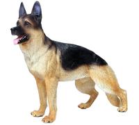 Odoukey German Shepherd Statue Figurine 7.9x2.4x6.3 Inch, Realistic Plastic Dog Figurines for Boys Girls Kids, Doll Pendant