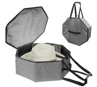 Odoukey Hat Box 17x7, Crush Proof Oxford Cloth Cowboy Hat Storage Box Large Capacity Collapsible Organizer Case with Handles for Wide Round Brim Hats Organizing, Boxes Storage