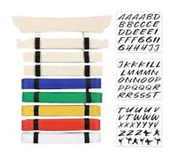 Odoukey Karate Belt Display Rack for 8 Belts Wooden Taekwondo Belt Display with Elastic Band and Hanging Hook for Martial Arts