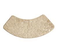 Odoukey Non-Slip Curved Corner Shower Mat, Super Absorbent Fan-Shaped Bathroom Rug, Machine Washable Quadrant Shower Mat, Khaki