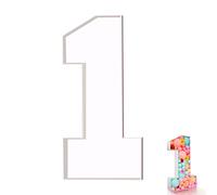 Odoukey Number 1 Balloon Box 28.74 Inch Balloon Frame Decorative Fill Birthday Decor Marquee Large Numbers Modeling KT Board Box (Not Included Balloons)