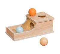 Odoukey Object Permanence Box Wooden Coin Box Toys with Drawer Shape Ball for Kid Early Education